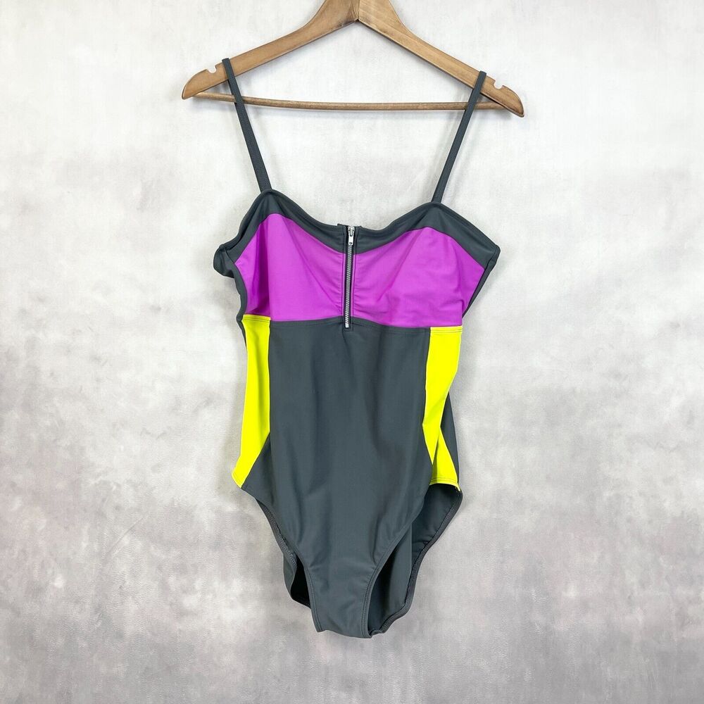 Athletech One Piece Swimsuit Womens 16 Colorblock Full Coverage Sporty Beachy
